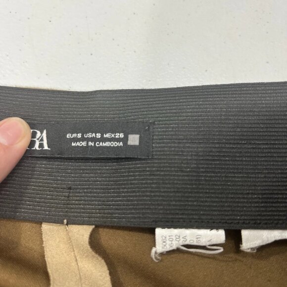 Zara Faux Suede Leggings Zipper Hems Fitted Flirty Formal Wear Size Small - Picture 3 of 6